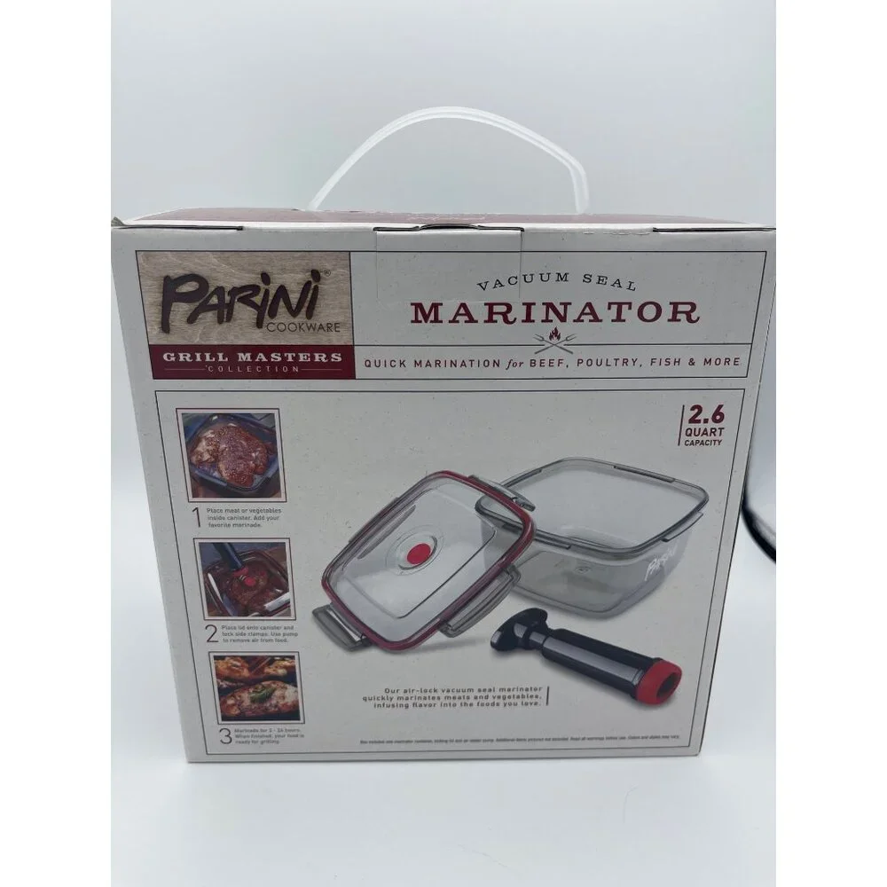 PARINI Cookware 2.6QT VACUUM SEAL MARINATOR Meat Vegetables Fish Poultry Beef - Picture 5 of 8